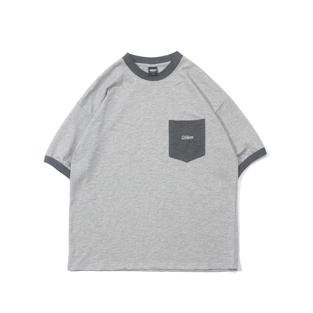 DAKYAM Vintage Pocket Tee 竹节棉复古撞色落肩口袋短袖t恤 - 男装上衣/T 恤 - 棉 