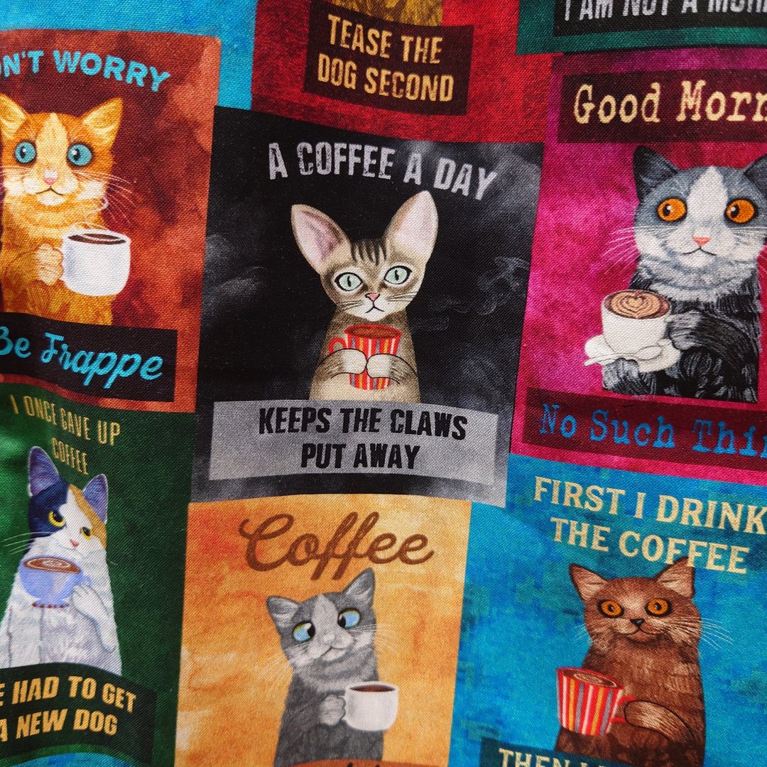 coffee break cats cafe 咖啡厅猫咪裙 / 美国棉 100% 纯棉 日本制 均码 - 裙子 - 棉 咖啡色