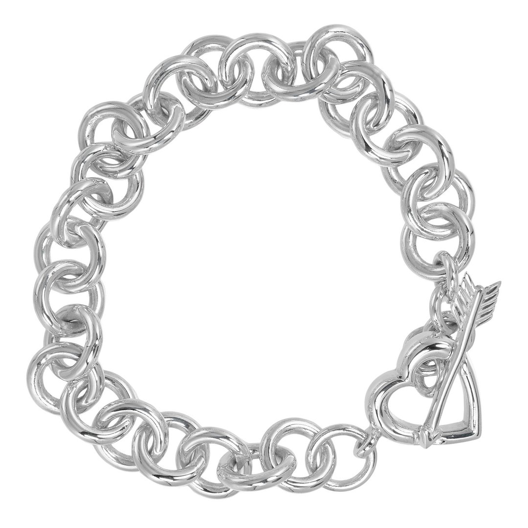 【日本直输】蒂芙尼 手链 爱心与箭 扣环 银925 约33.5g TIFFANY&Co.【二手】A级 - 手链/手环 - 银 银色