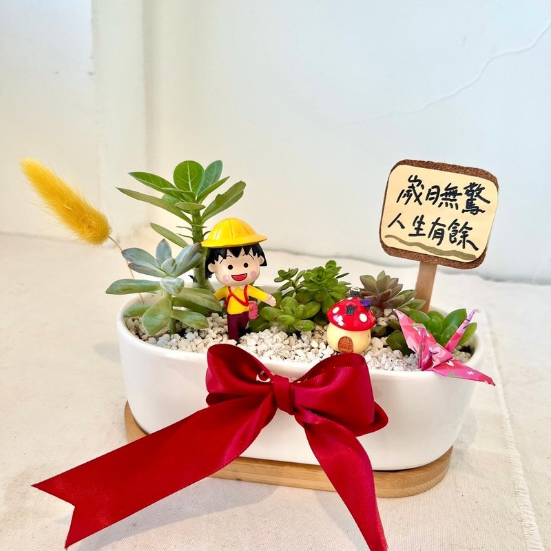 樱桃小丸子ちびまる子ちゃん 日式 多肉组盆 多肉 创意盆栽 盆栽 - 植栽/盆栽 - 植物．花 绿色