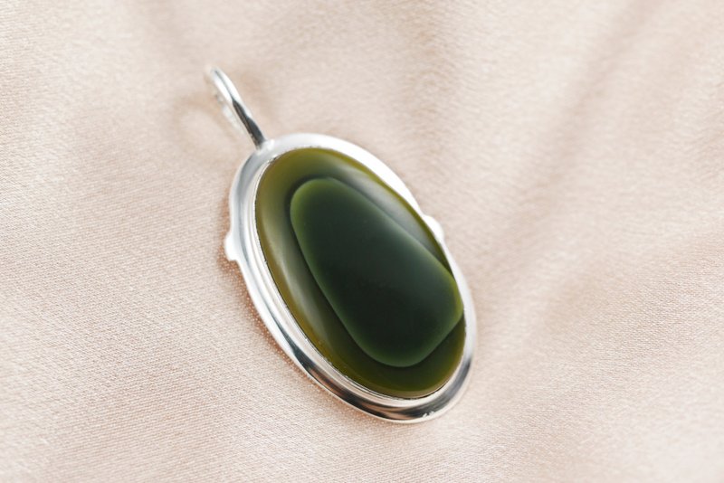 碧玉坠子∣礼物 母亲节 毕业 - 项链 - 宝石 绿色