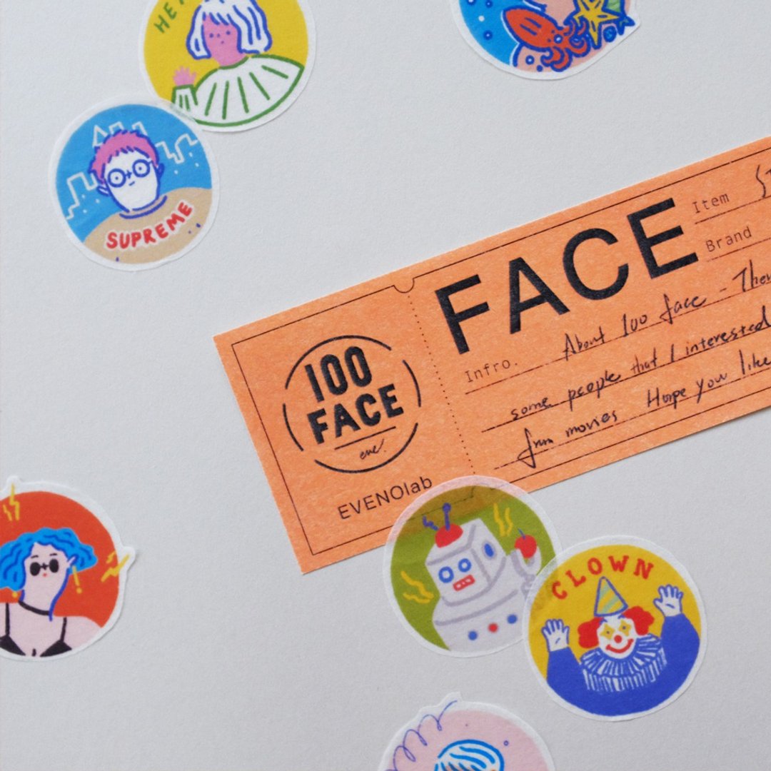 FACE 100 / STICKER / 和紙貼紙 - 贴纸 - 纸 