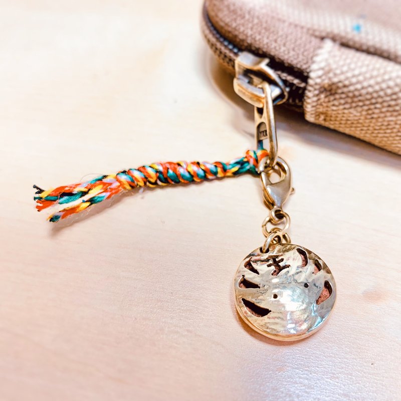 虎发发 | 手敲红黄铜小虎牌 - 钥匙链/钥匙包 - 铜/黄铜 