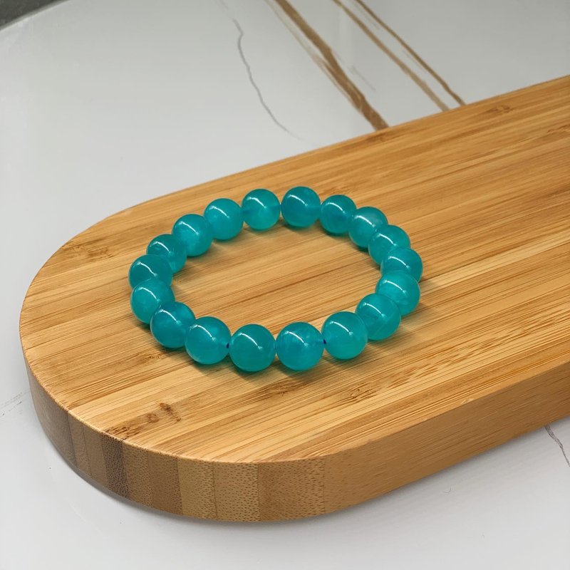 Tiffany Blue天河石 水晶 手链8mm+ - 手链/手环 - 水晶 蓝色