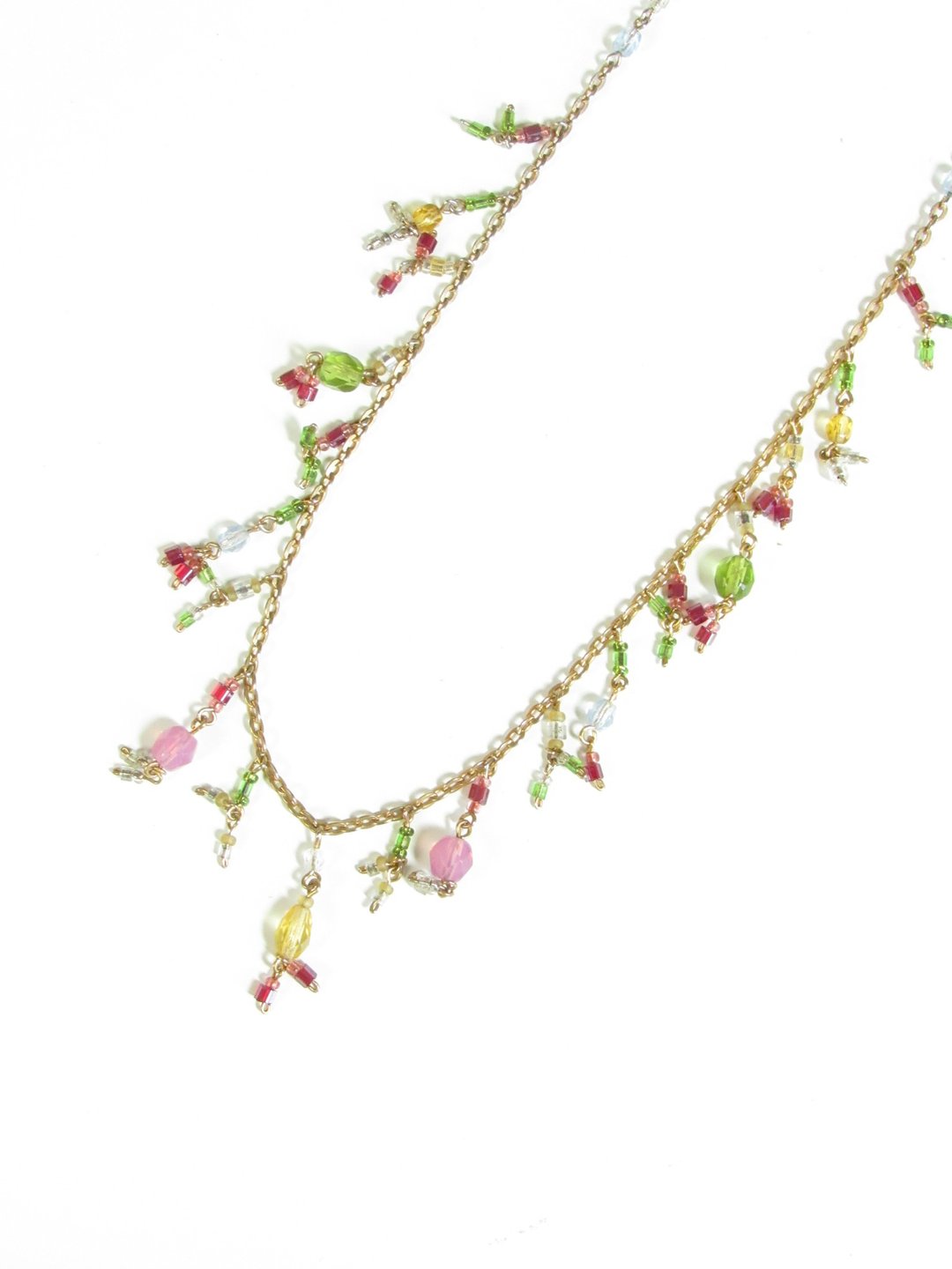 Vintage Briolette Beads Charm Necklace - 项链 - 贵金属 金色