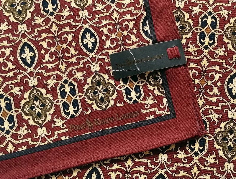 Polo Ralph Lauren Vintage Handkerchief Motif Red 20.5 x 20.5 inches - 丝巾 - 棉．麻 