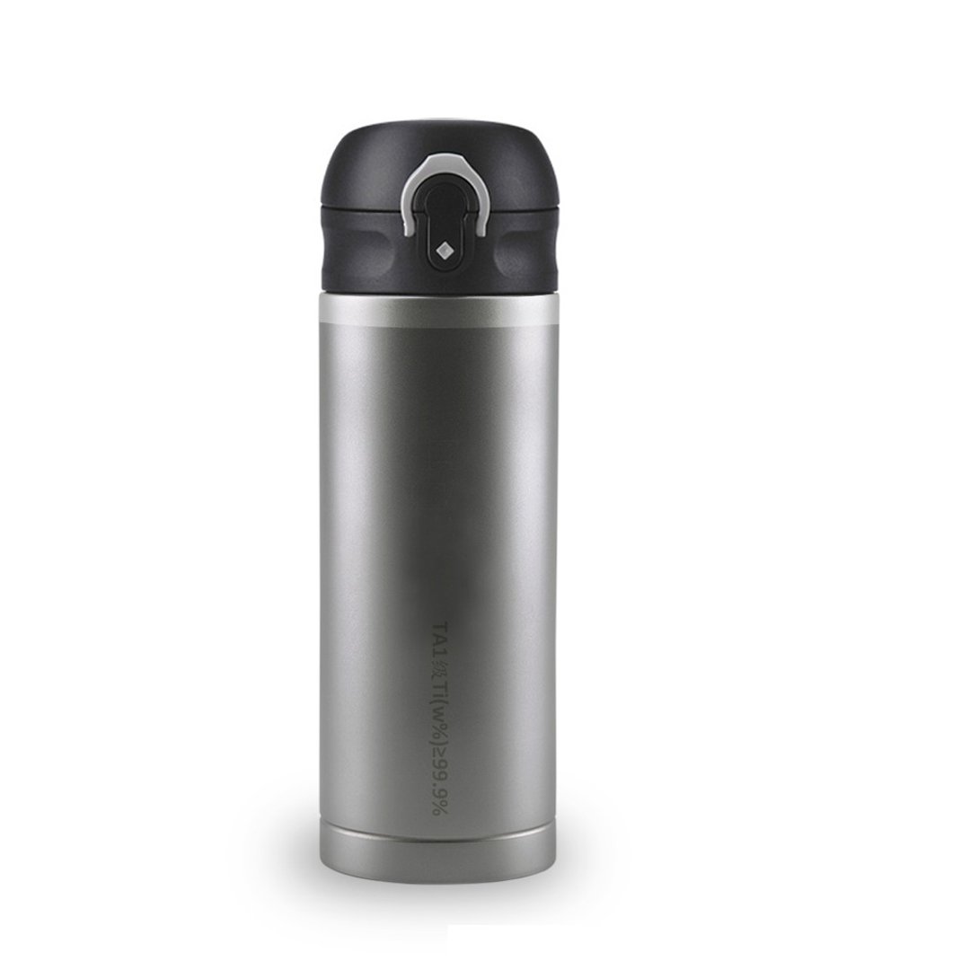 Ti-living 纯钛真空保温随手杯 380ml-黑-限定版-茶滤网 弹盖杯 - 保温瓶/保温杯 - 其他金属 黑色