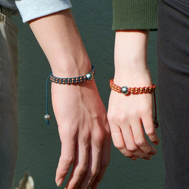 南洋黑蝶珍珠・正绢组纽手链【可定制化的礼品】 - 手链/手环 - 珍珠 