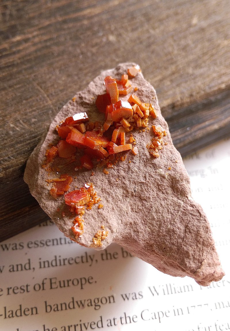 Vanadinite 摩洛哥产地 钒铅矿 重晶石共生 天然矿石 原矿 - 摆饰 - 其他材质 