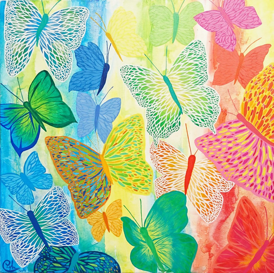 蝴蝶绘画－糖果梦境 - 海报/装饰画/版画 - 棉 多色