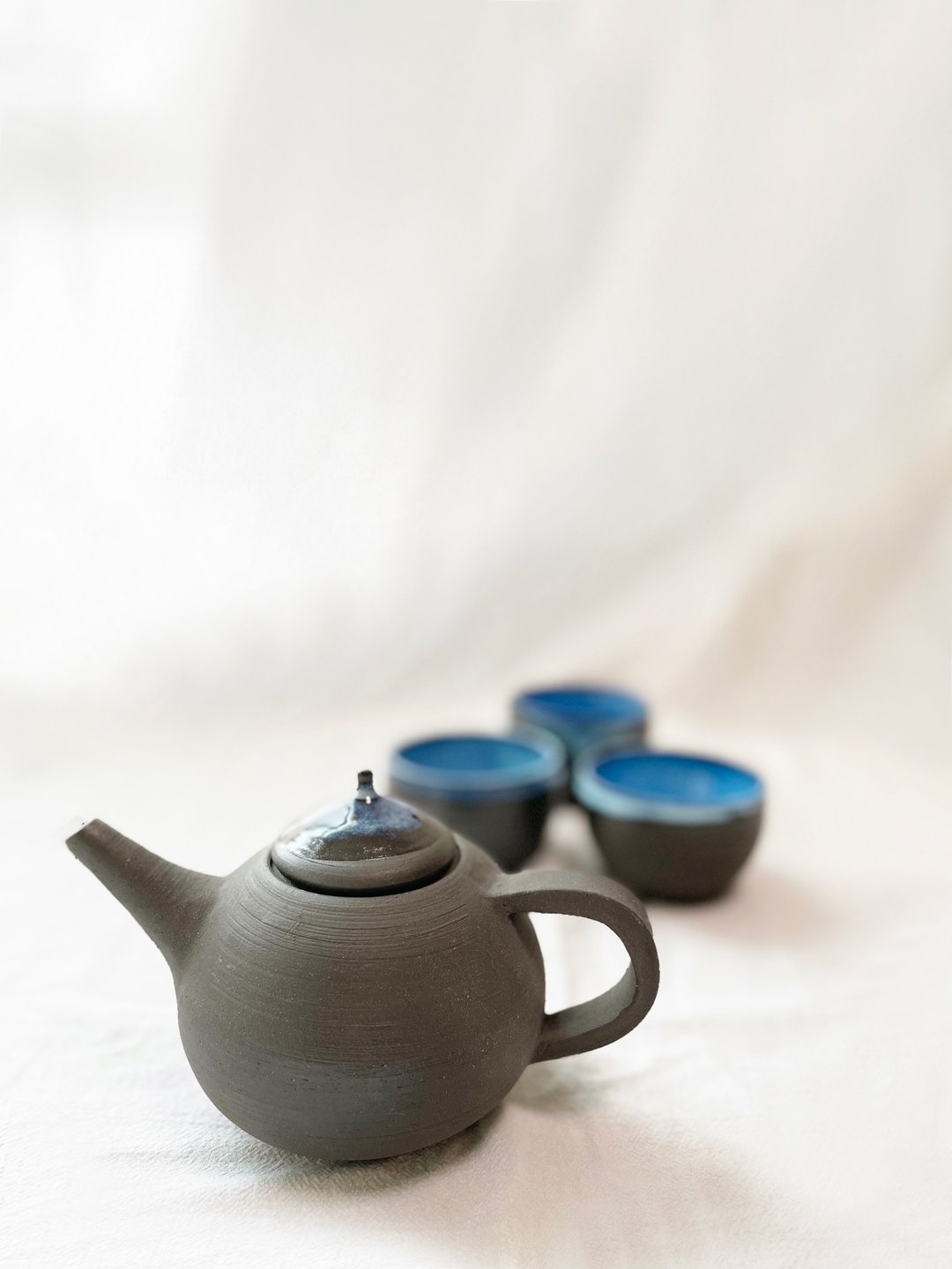 陶瓷手工 | 蓝调茶杯 (不连茶壶) - 茶具/茶杯 - 陶 蓝色