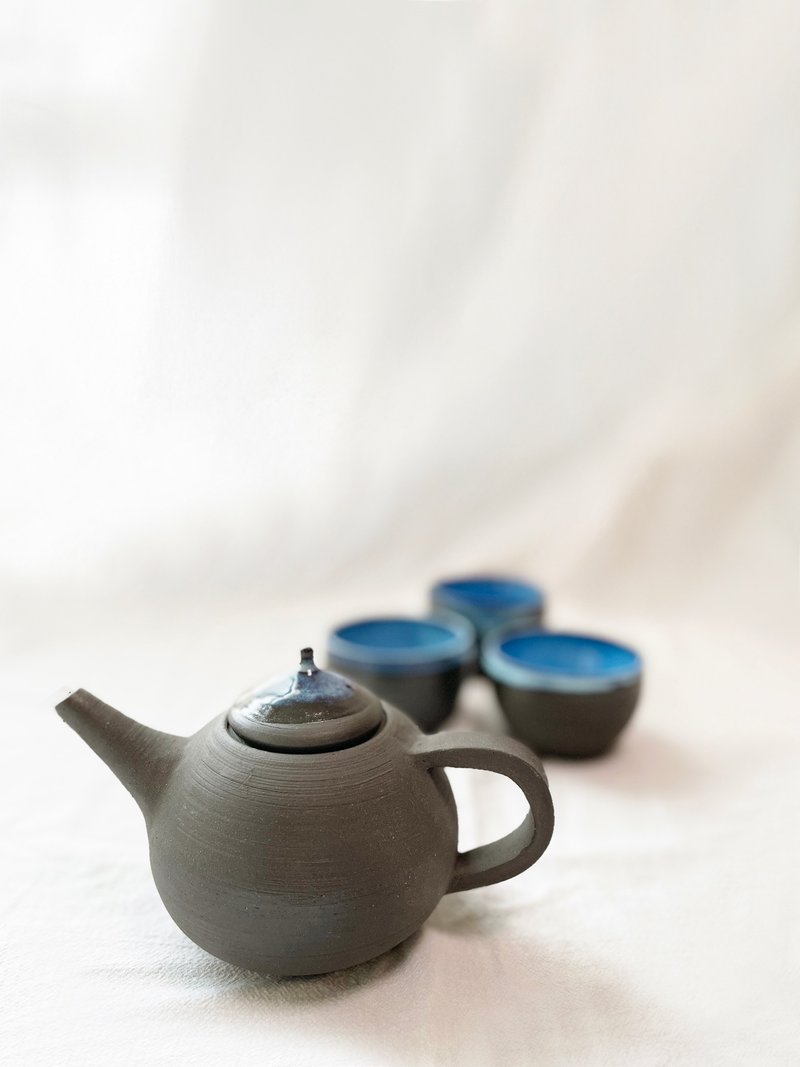 陶瓷手工 | 蓝调茶杯 (不连茶壶) - 茶具/茶杯 - 陶 蓝色