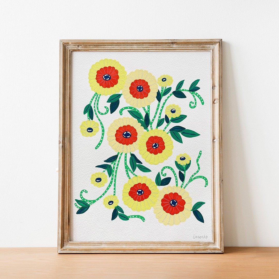 Original Painting // Summer Vibes - 海报/装饰画/版画 - 纸 黄色