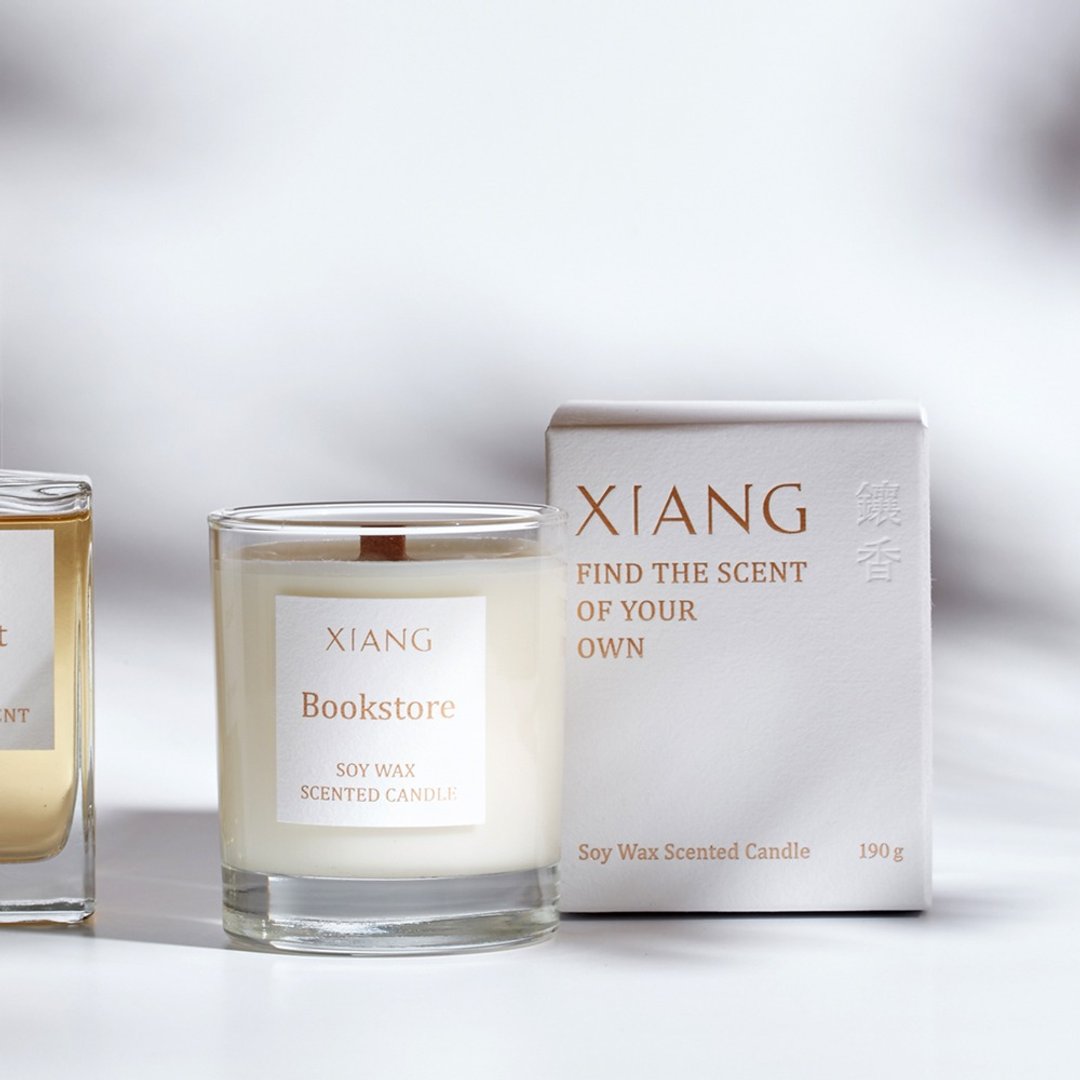 XIANG镶香。独立书店 工艺香氛大豆蜡烛(190g) - 蜡烛/烛台 - 蜡 