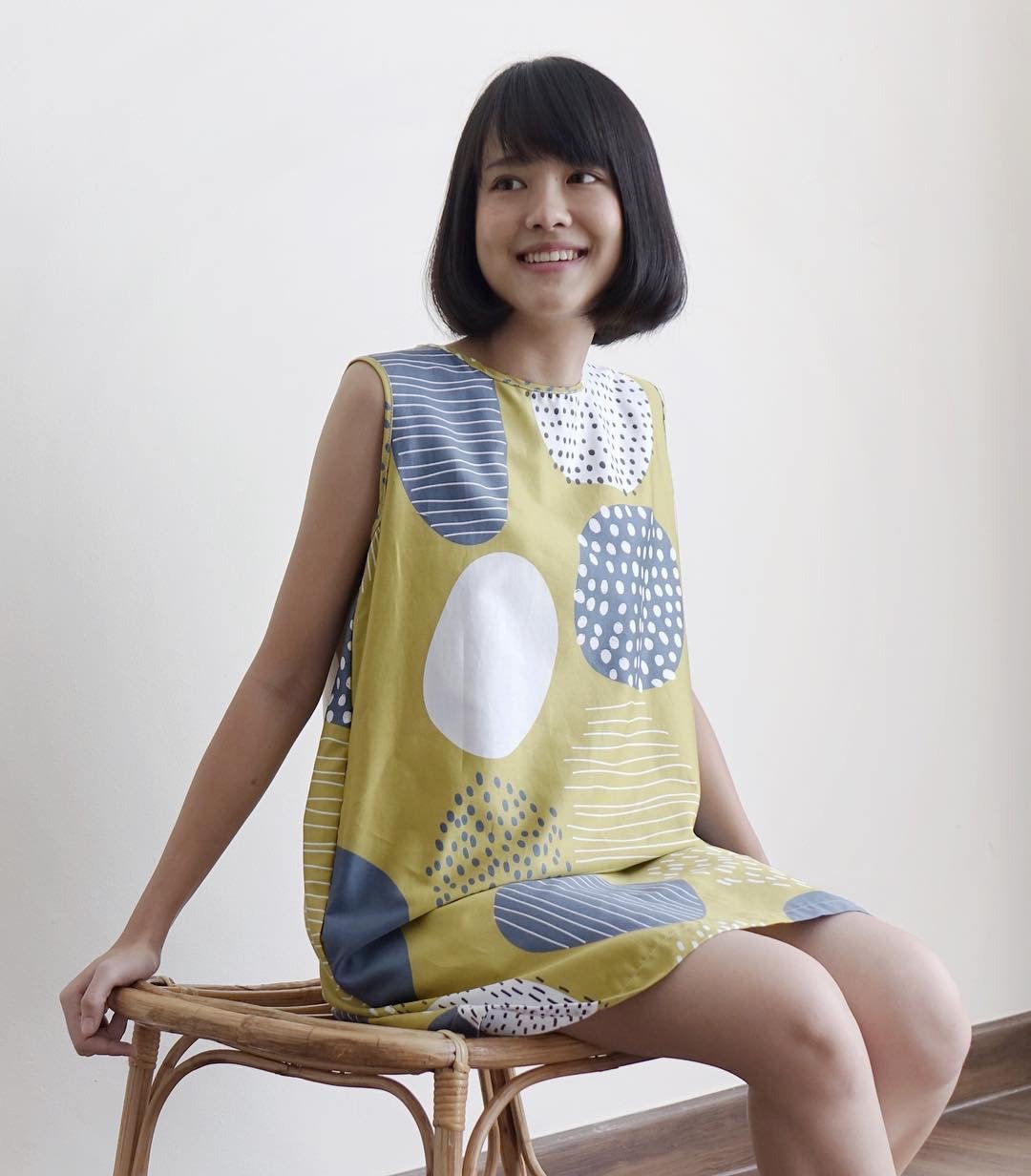 PAINTBRUSH DRESS - 洋装/连衣裙 - 其他人造纤维 黄色