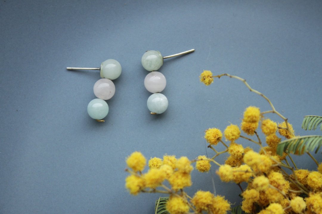 │ 花见 │耳环 - 耳环/耳夹 - 其他金属 粉红色