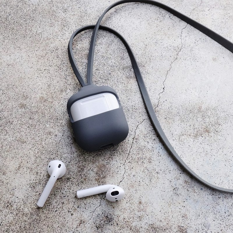 AirPods 保護套組(吊繩+掛頸) - 耳机收纳 - 硅胶 灰色