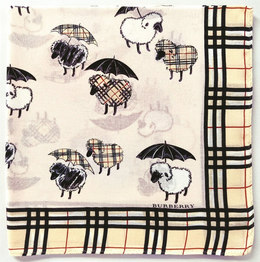Burberry 复古手帕羊系列 19 x 19 英寸 - 手帕/方巾 - 棉 卡其色
