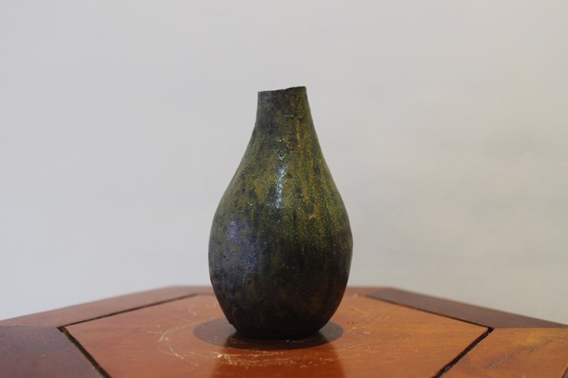 青胎绿小颈花器 花瓶 - 花瓶/陶器 - 陶 绿色