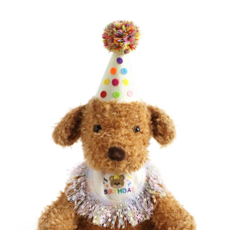 生日小熊围兜套组 穿戴配件 生日派对 庆生必备 仪式感 生日配件 - 其他 - 棉．麻 