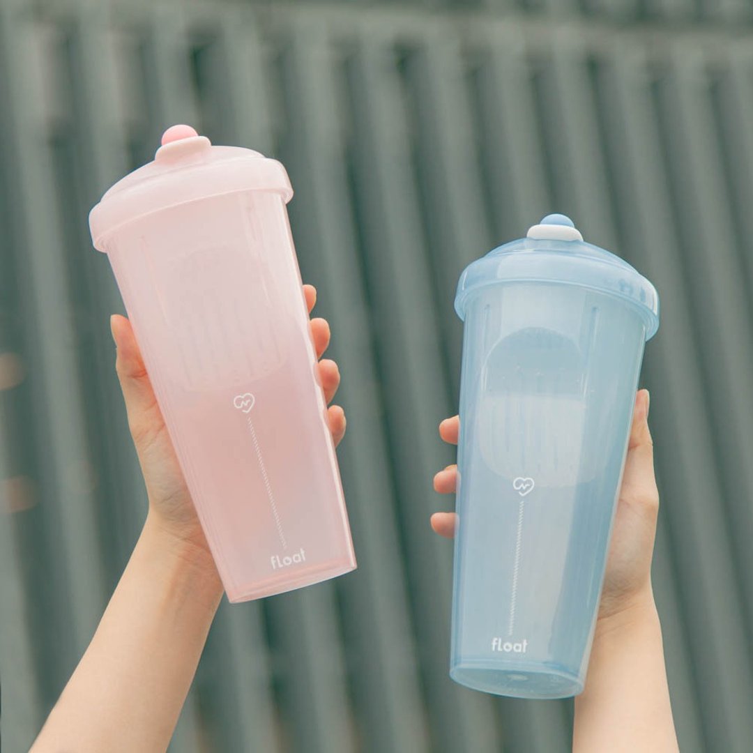 漂浮珍奶杯2入 / 粉色系列 / 无吸管环保饮料杯850ml / 妞新闻联 - 水瓶/水壶 - 塑料 粉红色