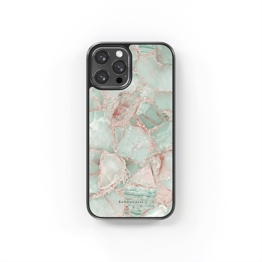 环保 再生材料 iPhone 三合一防摔手机壳 浅绿粉红大理石纹 - 手机壳/手机套 - 环保材料 绿色