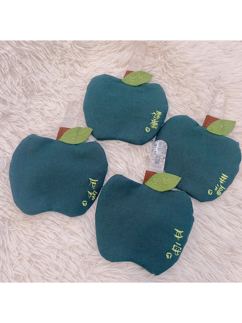 红苹果 绿苹果。刺绣款平安福袋 平安符袋 平平安安 可加绣名字 - 平安符/符袋 - 棉．麻 多色