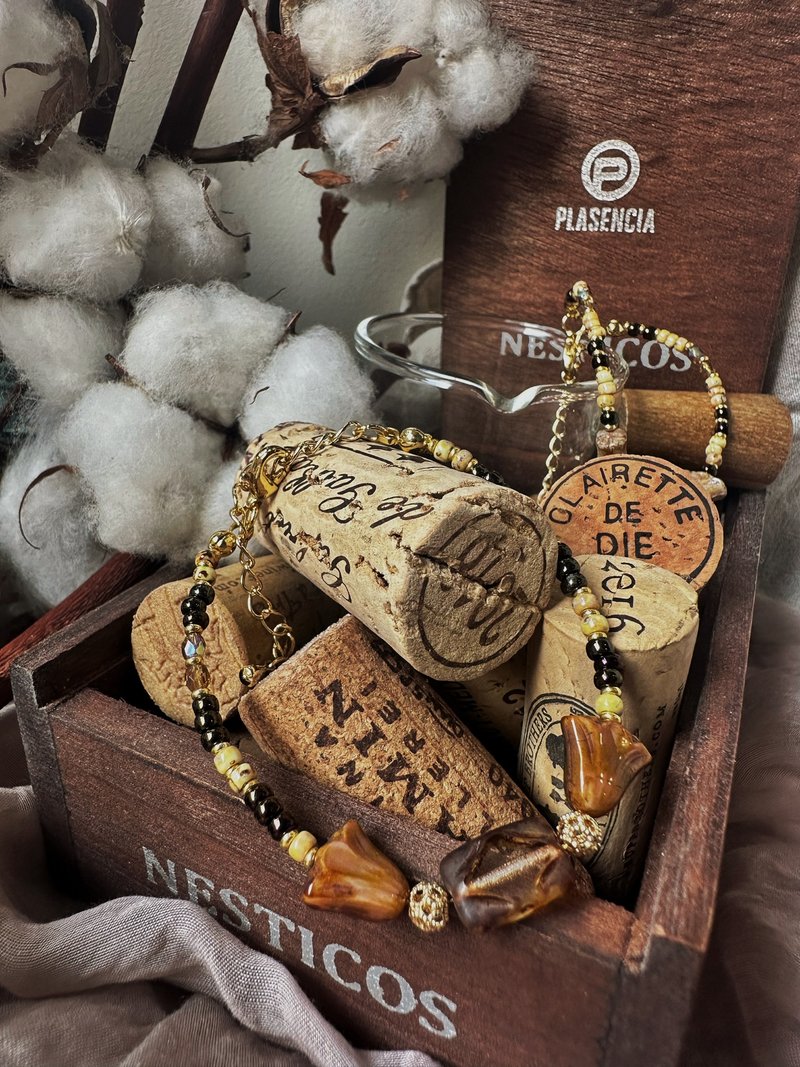 No.16 肉桂 - 手链/手环 - 玻璃 咖啡色