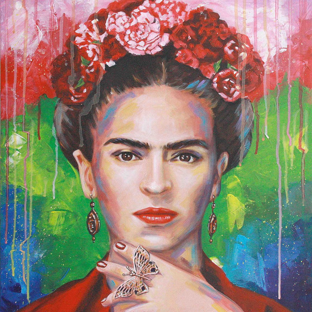 This is a digital file. Frida Kahlo portrait. Digital art and design. - 电子手绘真人画像/绘画/插画 - 其他材质 