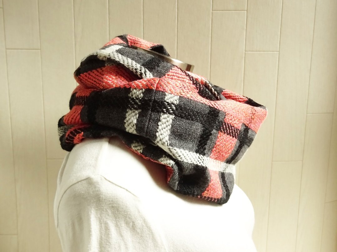 Snood check of linen mixed wool - 围巾/披肩 - 羊毛 灰色
