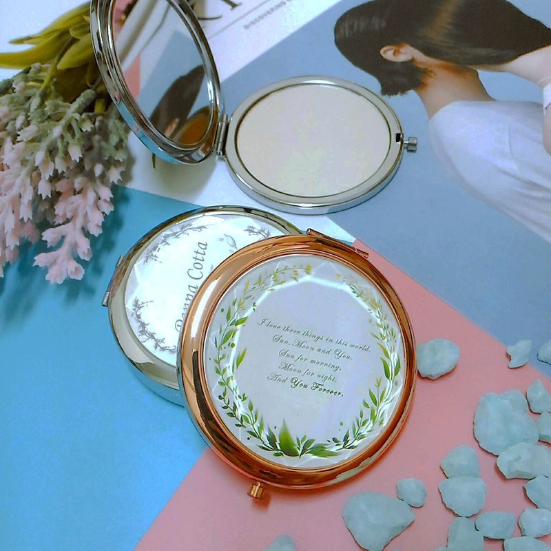 【定制化照片】闺密随身镜/化妆镜(2入一组 现折180元) - 彩妆刷具/镜子/梳子 - 其他金属 粉红色