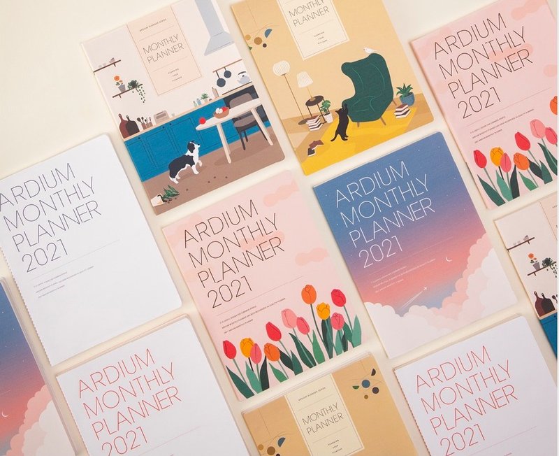 月计划手帐/行事历 2021 Ardium Monthly Planner L 六款 - 笔记本/手帐 - 纸 多色