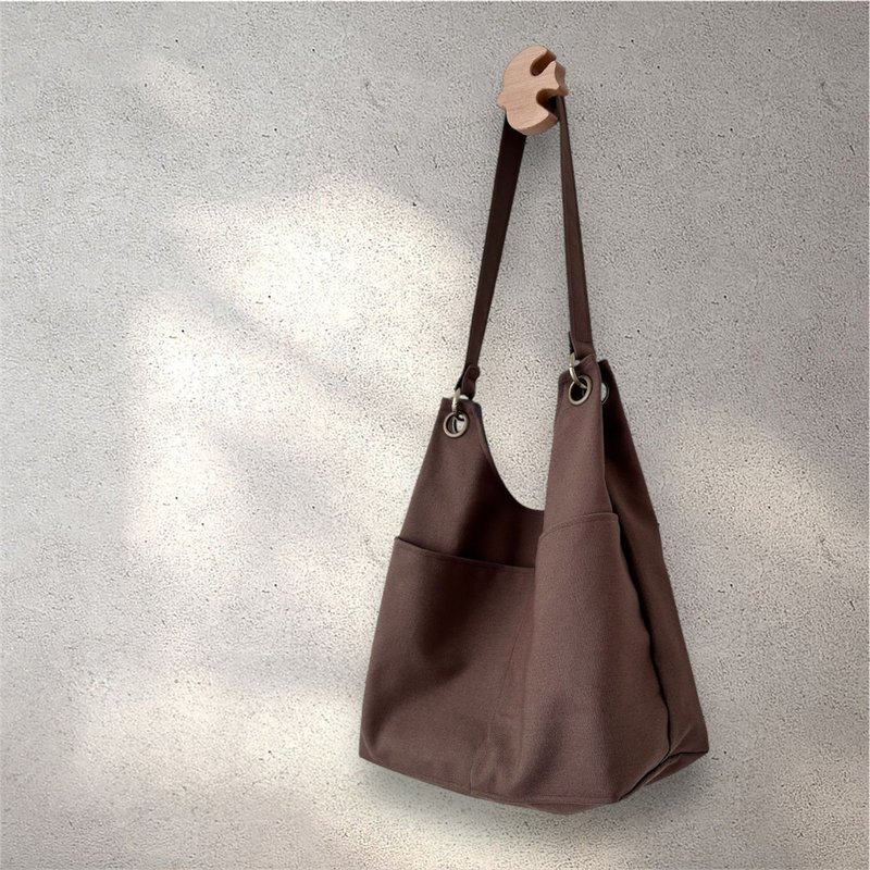 沃土 / 十安帆布日常肩背包 - 侧背包/斜挎包 - 棉．麻 咖啡色