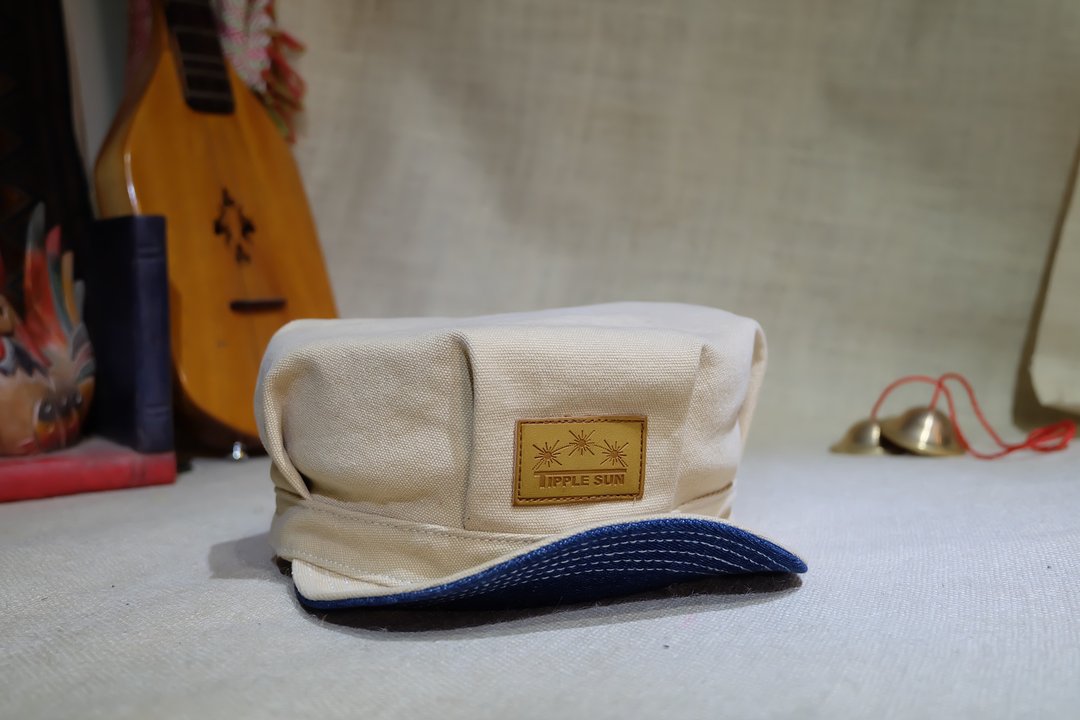 NEWS BOY Cap (canvas Beige /Dark Jeans) - 帽子 - 棉 卡其色