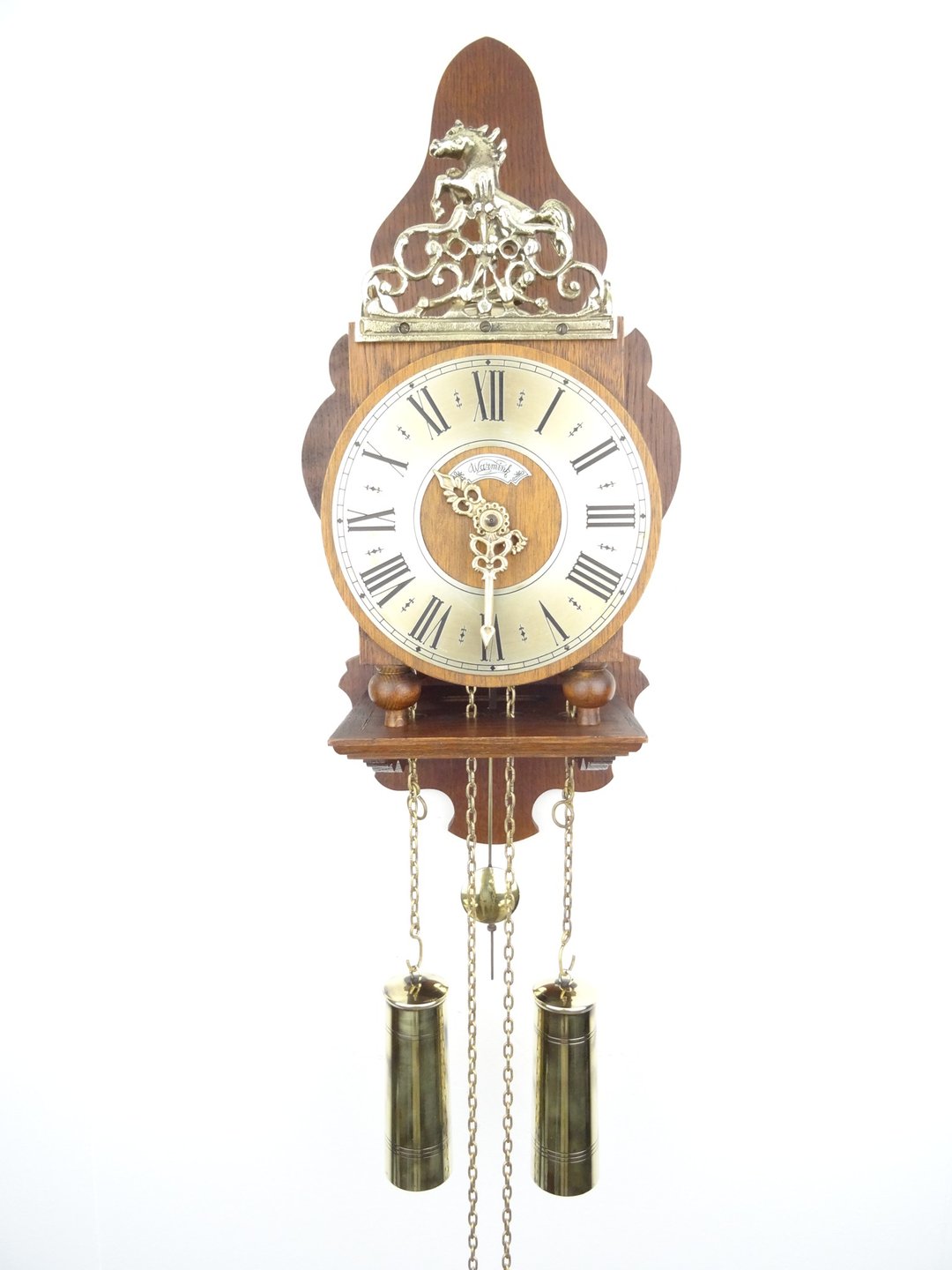 TWENTSE HORSE DUTCH VINTAGE ANTIQUE WARMINK WUBA WALL CLOCK (Junghans era) - 时钟/闹钟 - 木头 咖啡色