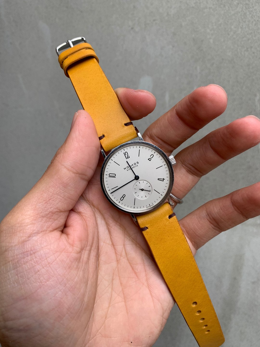 简约款 皮革表带 牛皮表带 Nomos Timex Knot riki citizen - 表带 - 真皮 黄色