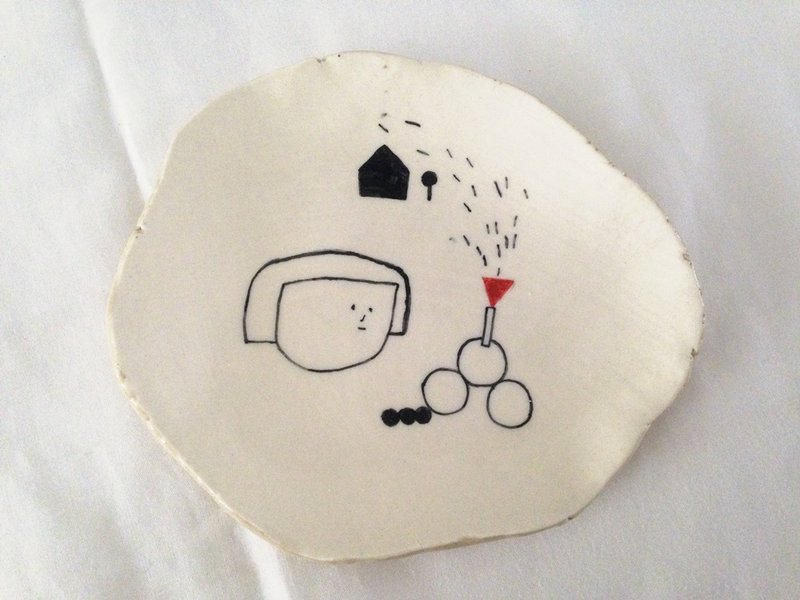 手绘浅碟--小碟子 饰品盘  点心盘 - 浅碟/小碟子 - 陶 白色