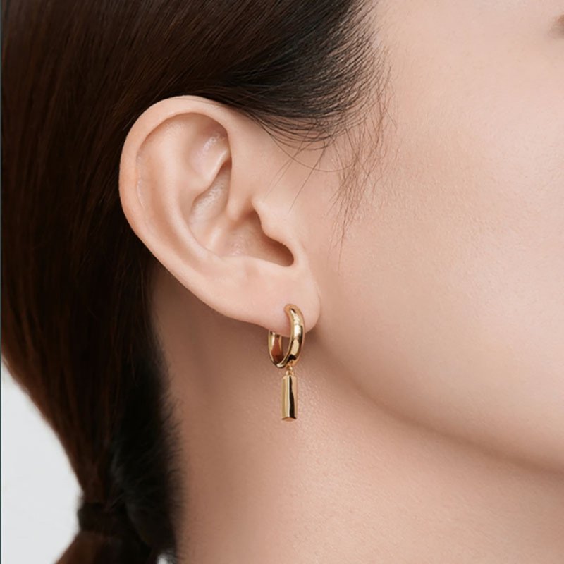 那年夏夜的风铃耳扣(金/银) - 耳环/耳夹 - 铜/黄铜 金色