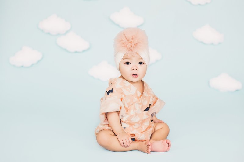 Organic Cotton Japanese Kimono Baby Romper Kokoro Size S (3-6 months) - 其他 - 棉．麻 白色