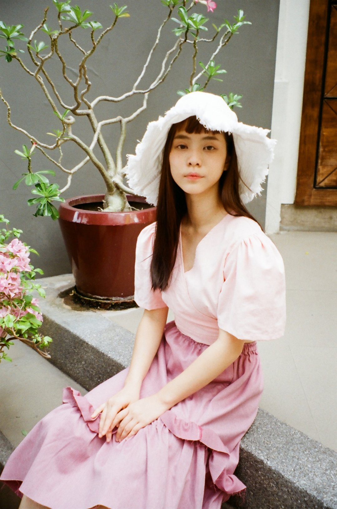 Crop Kimono (Peach) - 女装上衣 - 棉 粉红色