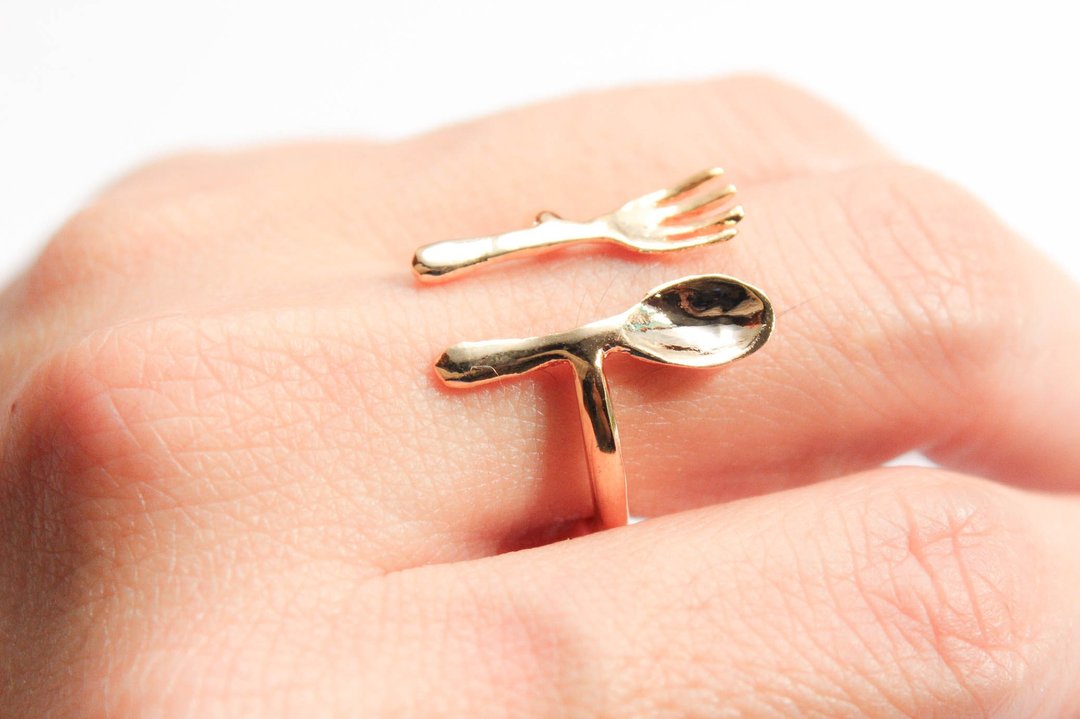 cutlery ring - 戒指 - 珐琅 