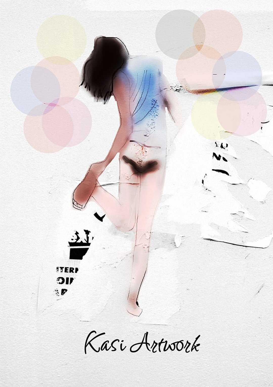Printable,Digital file Woman nude,digital art paint. - 电子手绘真人画像/绘画/插画 - 其他材质 