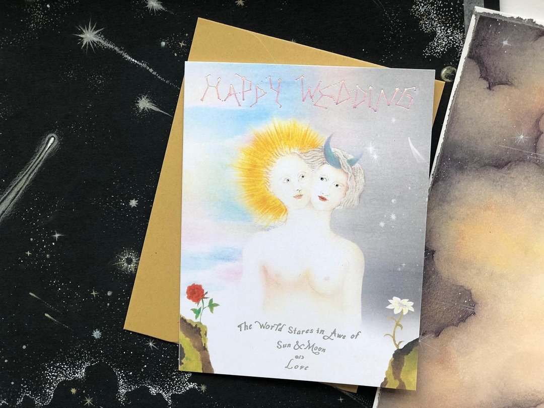 Plant House Happy Wedding GREETING CARDS - 卡片/明信片 - 纸 白色
