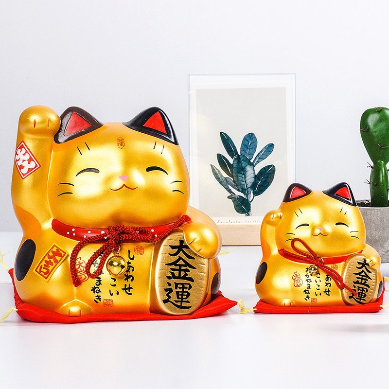 日本药师窑彩绘大当招财猫大号摆件开业乔迁收银台礼物日式存钱罐 - 摆饰 - 陶 