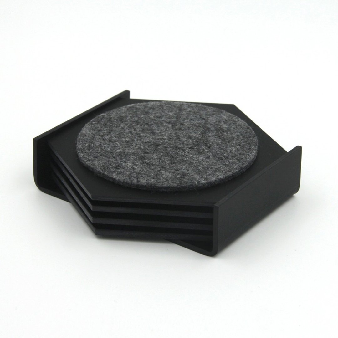 六边形 杯垫 Hexagon Coaster, 一套四个包座 - 其他家具 - 塑料 白色