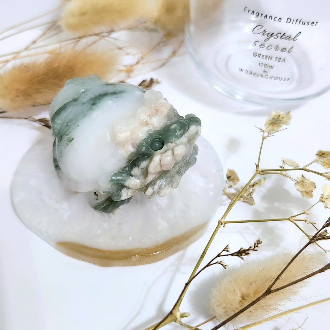 粉水草玛瑙龙龟 - 摆饰 - 水晶 绿色