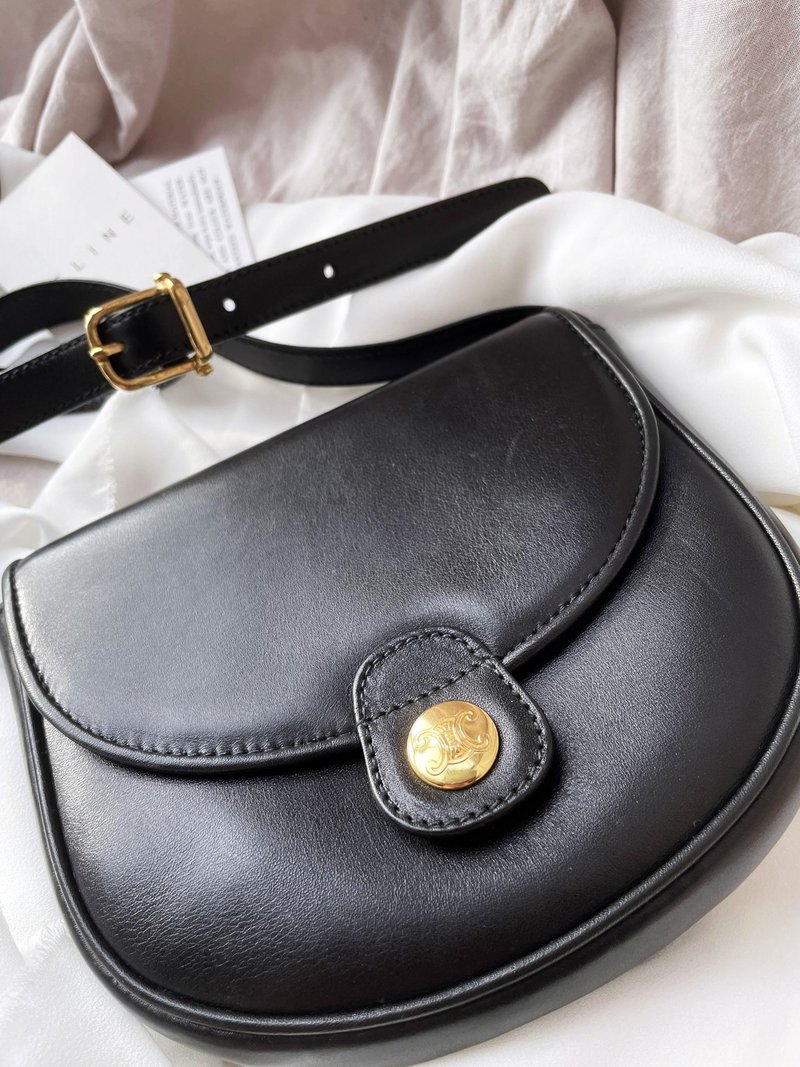 中古美品 CELINE 凯旋门马鞍包单肩包斜背包斜背包【秋冬新时尚】 - 侧背包/斜挎包 - 真皮 黑色