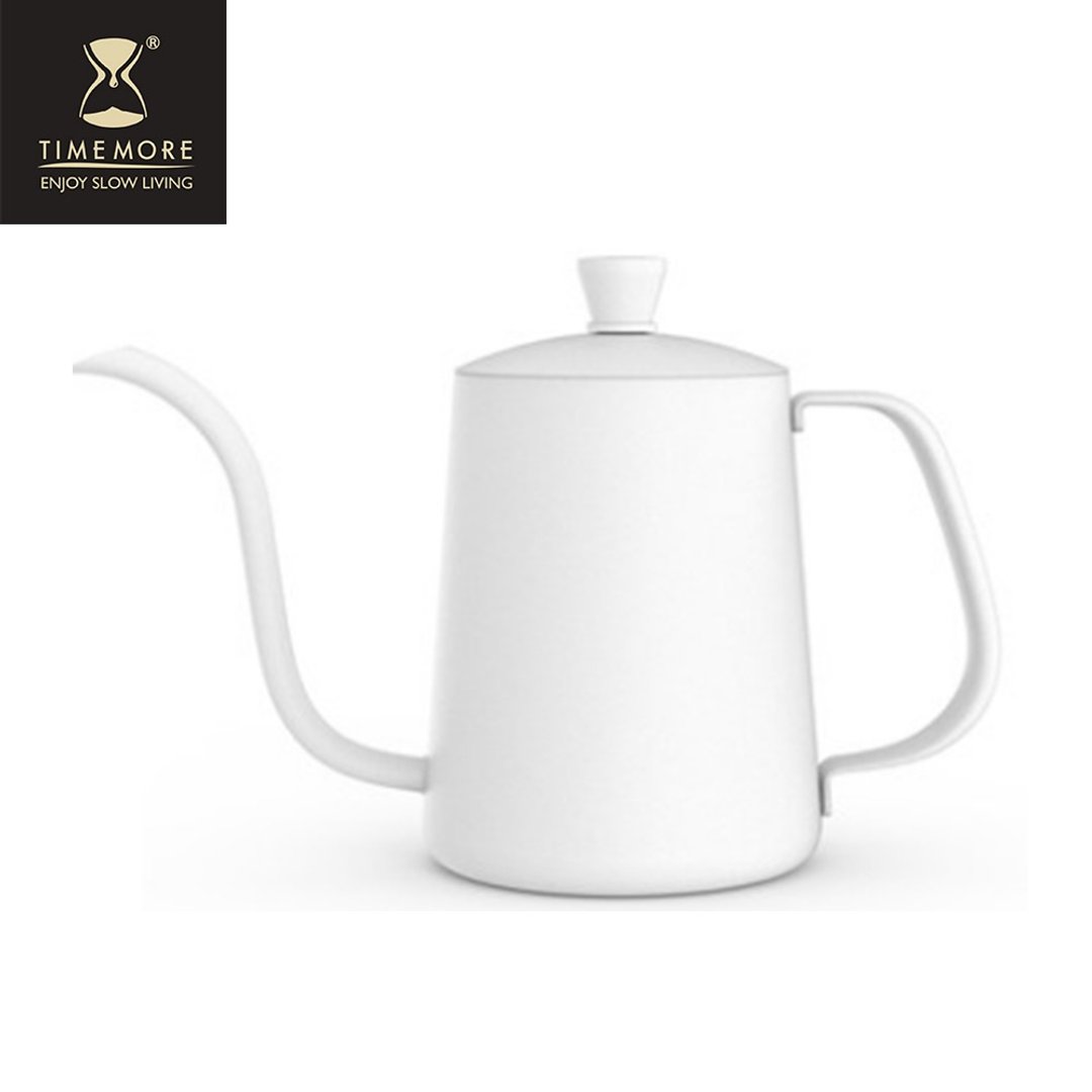 TIMEMORE泰摩 鱼03不锈钢咖啡手冲壶细口壶600ml-雾面白/黑 - 咖啡壶/周边 - 不锈钢 多色