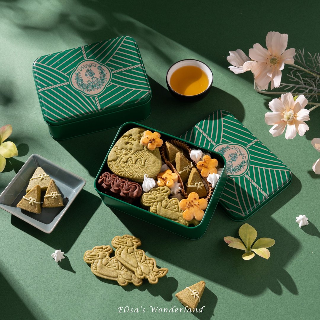 【翠意织情】端午限定铁盒饼干礼盒 - 手工饼干 - 新鲜食材 绿色