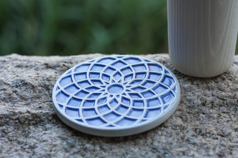 decoramics窗花杯垫-Piazza del Rose -蓝-唯一单品 - 杯垫 - 瓷 蓝色